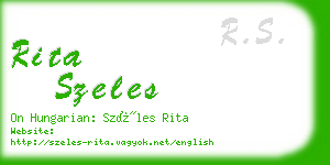 rita szeles business card